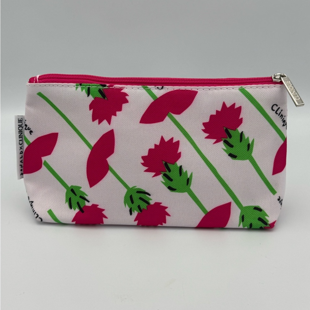 Clinique Donald Robertson‎ Floral Makeup Bag Pink Cosmetic Pouch